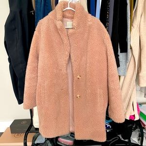 Wilfred Free Oversize Teddy Coat in Blush Pink. Size Small. Only worn few times.